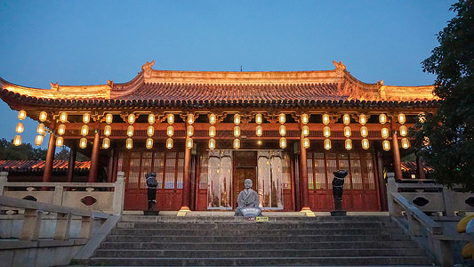 苏州盘门景区古典建筑夜景高清图片
