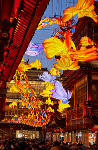 新年龙年豫园花灯背景图片