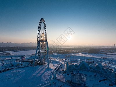 航拍哈尔滨第二十五届冰雪大世界旅游景点高清图片