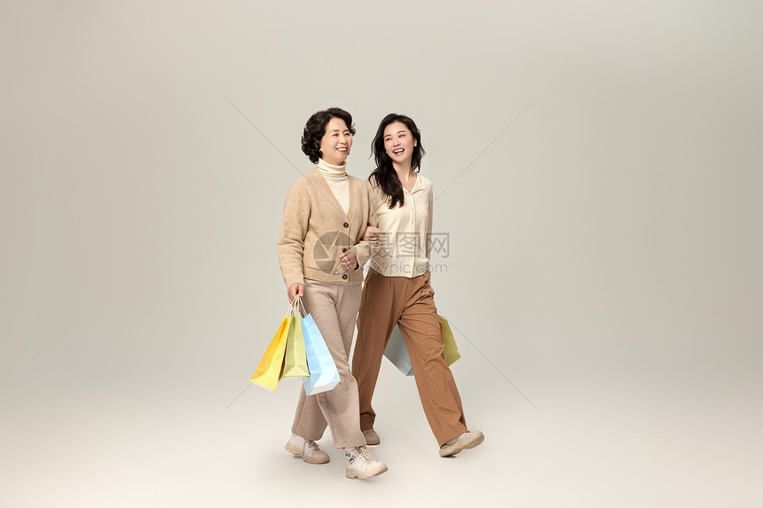 母女去逛街购物图片