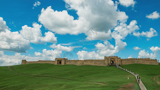 柱和梁内蒙古圣水梁成吉思汗电视剧拍摄地夏季风光背景