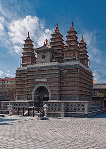 呼和浩特五塔寺夏季景观高清图片