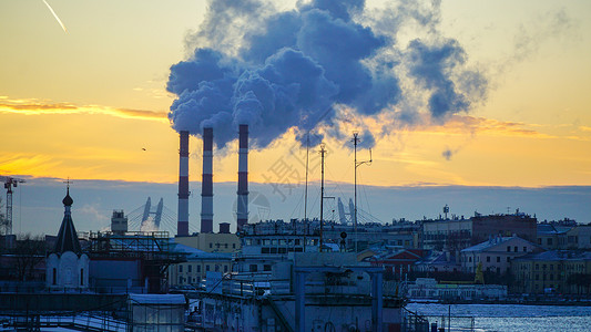 工业风景圣彼得堡黄昏城市风光背景