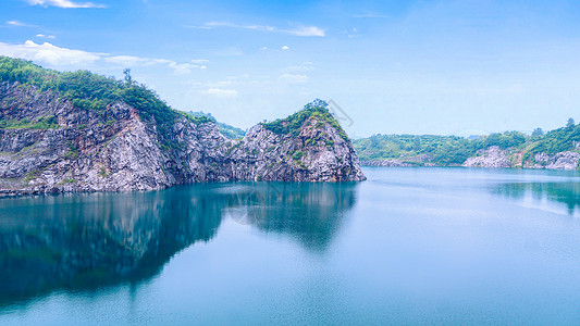 矿坑浙江安吉网红景点小冰岛深蓝计划X背景