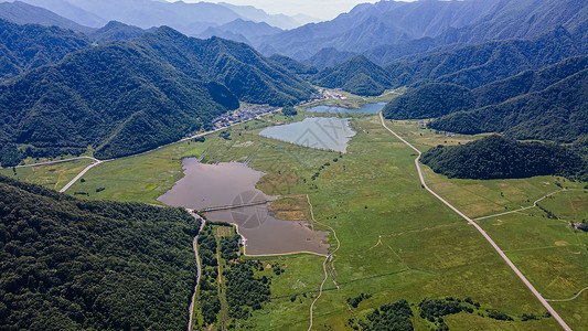 大九湖航拍风景区拗九高清图片