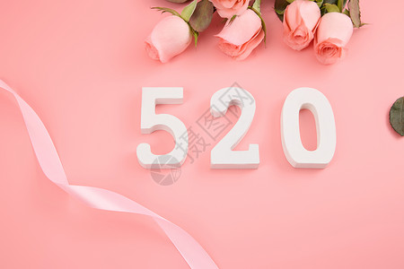 摆拍丝带520精致摆拍粉色玫瑰花图片背景