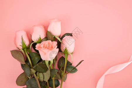 母亲节粉色玫瑰粉色系玫瑰横版壁纸背景