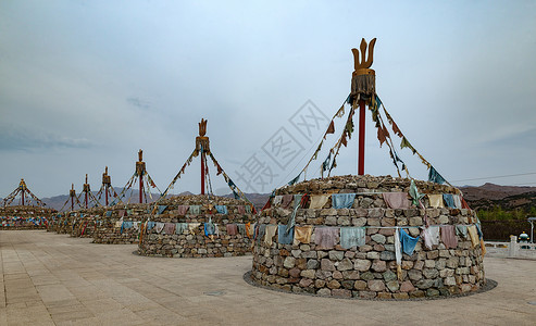 内蒙古美岱召藏传佛教建筑景观背景