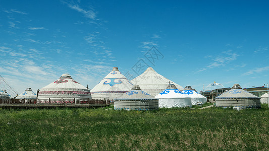 夏季旅游亲子内蒙古辉腾锡勒草原夏季景观背景