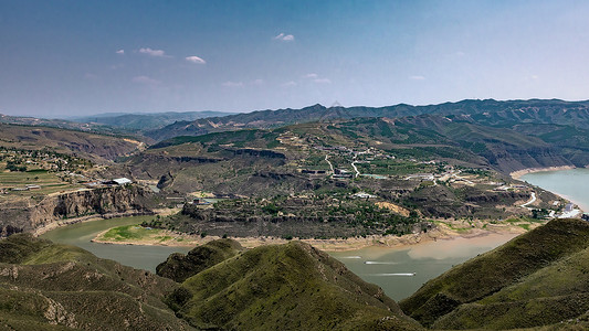 青铜峡黄河大峡谷内蒙古黄河大峡谷景观背景
