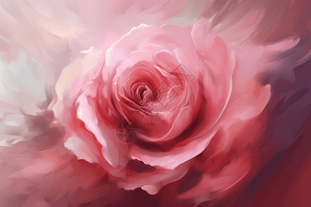特写玫瑰油画风格的玫瑰花插画