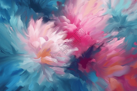彩色油画艺术风格的花朵背景图片
