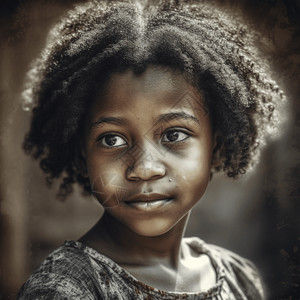 黑人小女孩一个美丽的黑人女孩背景