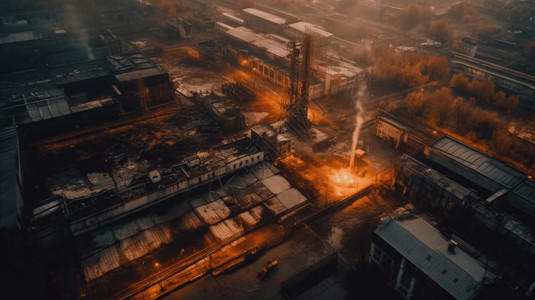 工业区鸟瞰图钢铁厂从上方鸟瞰图背景