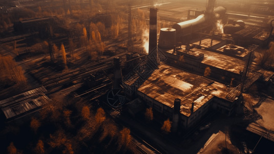 航拍钢铁厂钢铁厂从上方全景图背景