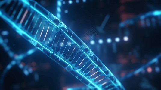 核糖核酸蓝色DNA全息图设计图片
