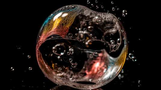 超清彩色玻璃气泡球体高清图片