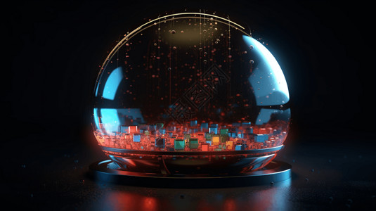 3D科技球体背景图片