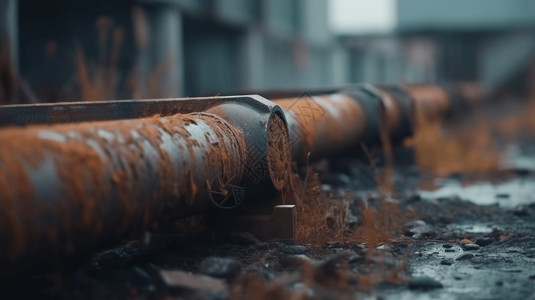 水管铁锈化工厂管道背景