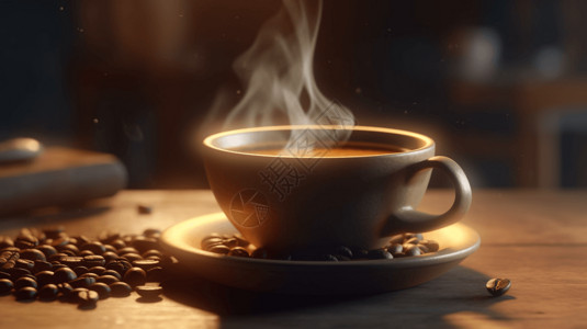 一杯香醇的咖啡背景图片