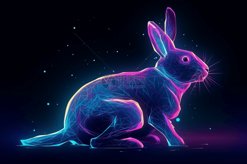 发光的兔子图片