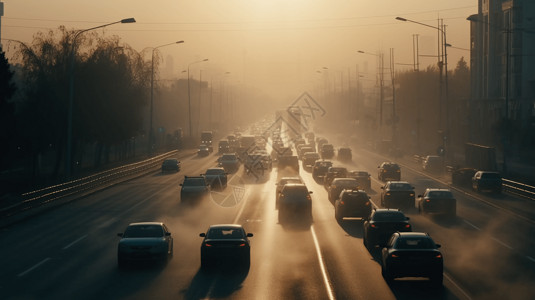 车辆排放空气污染中的交通道路背景