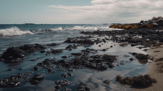 沿海垃圾和垃圾被污染的沿海地区背景