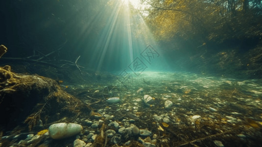 水下视角中的河流图片