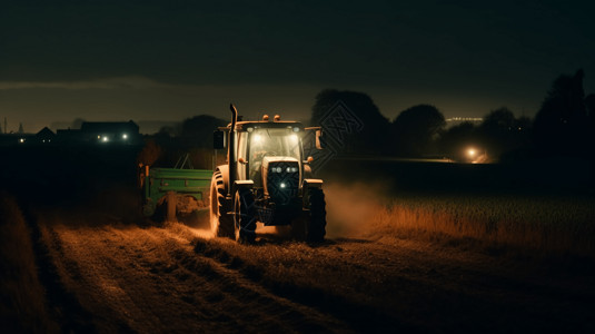 深夜忙着务农的农民背景图片