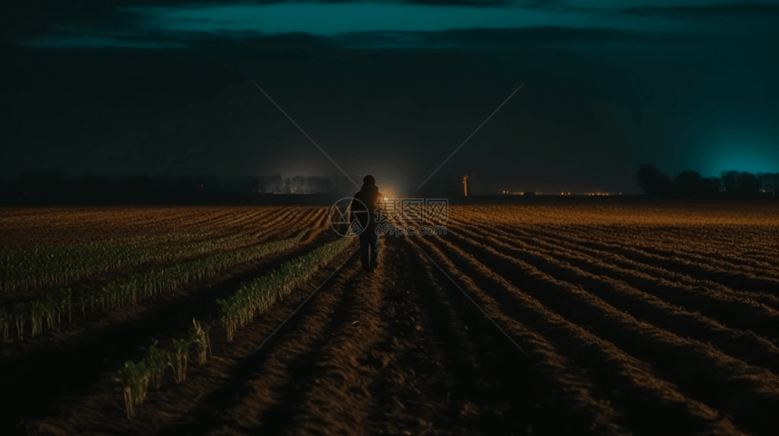 农夫工作到深夜图片