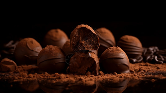 松露巧克力产品图背景图片