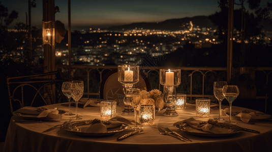 浪漫的烛光晚餐图片