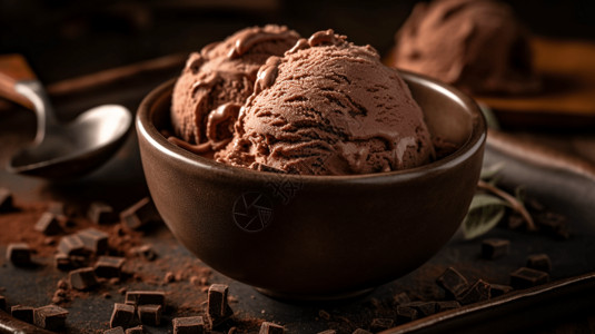 一份好吃的巧克力冰淇凌背景图片