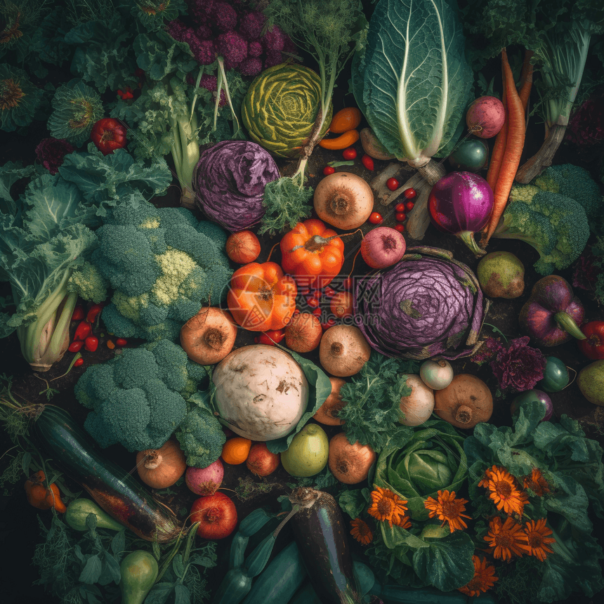 蔬菜花园俯瞰图图片