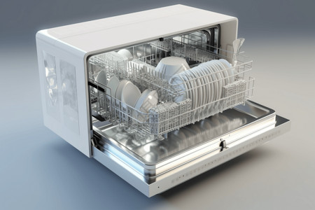 厨房产品白色的3d的洗碗机设计图片