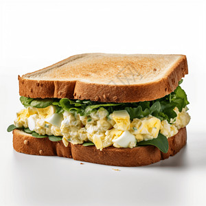 鸡蛋沙拉三明治早餐食物背景图片