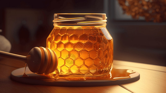 一罐蜂蜜3d背景图片