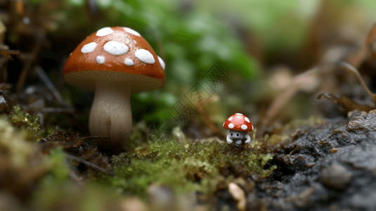 微观世界里雨后的花园背景图片