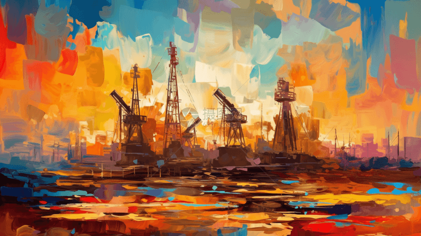 石油工业油画图片