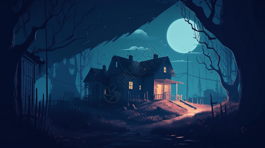 幽灵风格的游戏插画背景图片