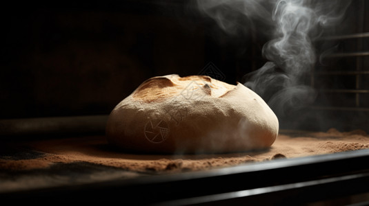 面包烘烤特写图片