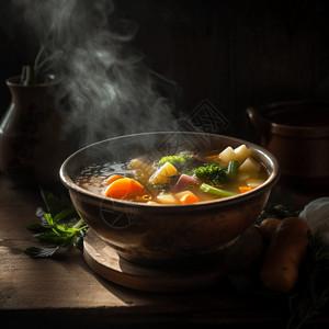 一碗美味的蔬菜汤图片