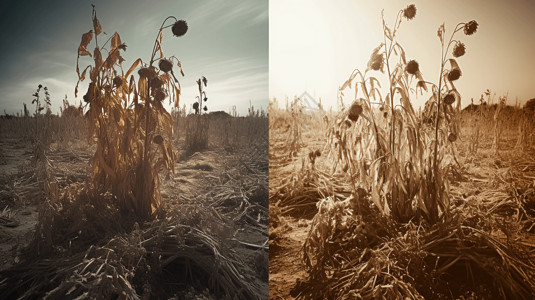 田地里枯萎的农田图片