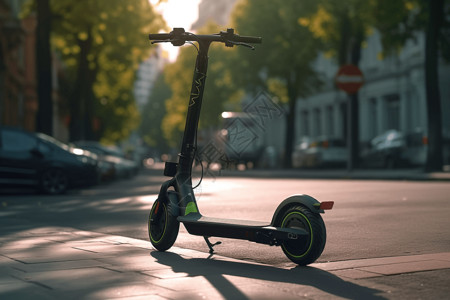 街道上的电动踏板车图片