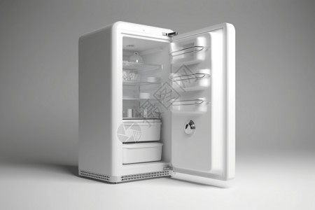 白色金属冰箱背景图片