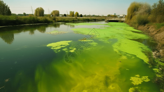 藻类大量繁殖的污染图片