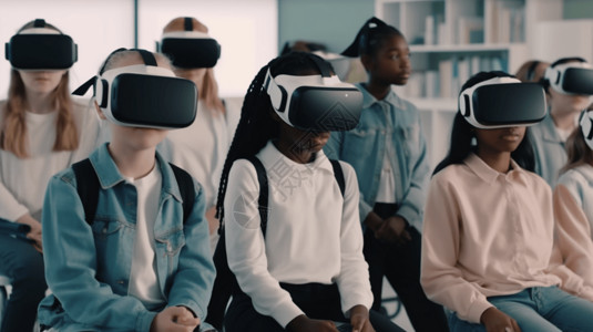 学生用VR眼镜学习背景图片