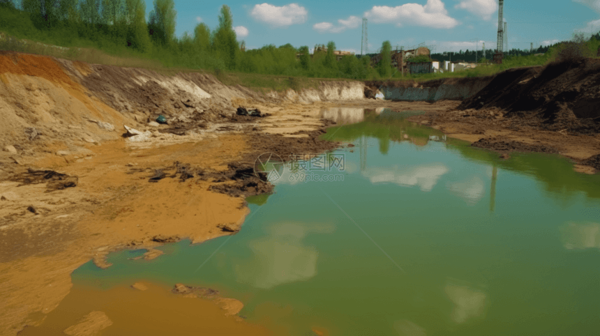 重金属污染的河流图片