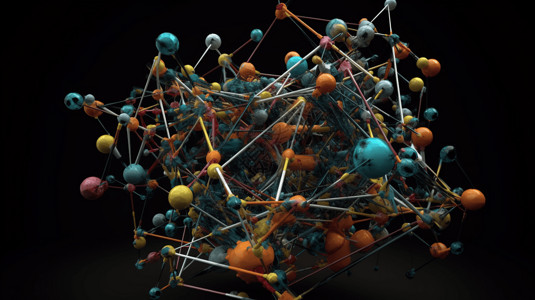 3D分子结构的分解图图片