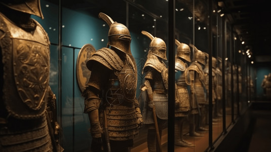 博物馆古代盔甲展览背景图片